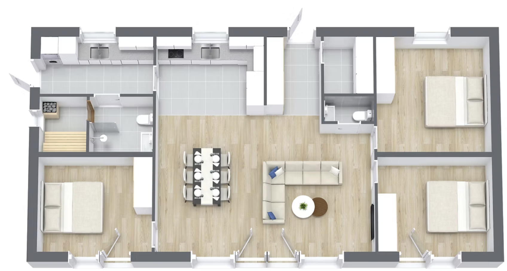 Planlösning för nyckelfärdig villa
