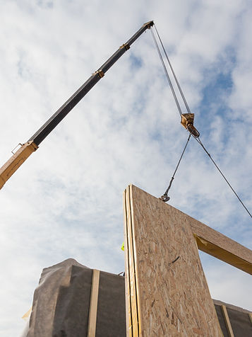 Installation av elementhus med lyftkran